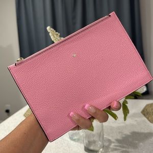 Kate Spade pink pebbled leather pouch